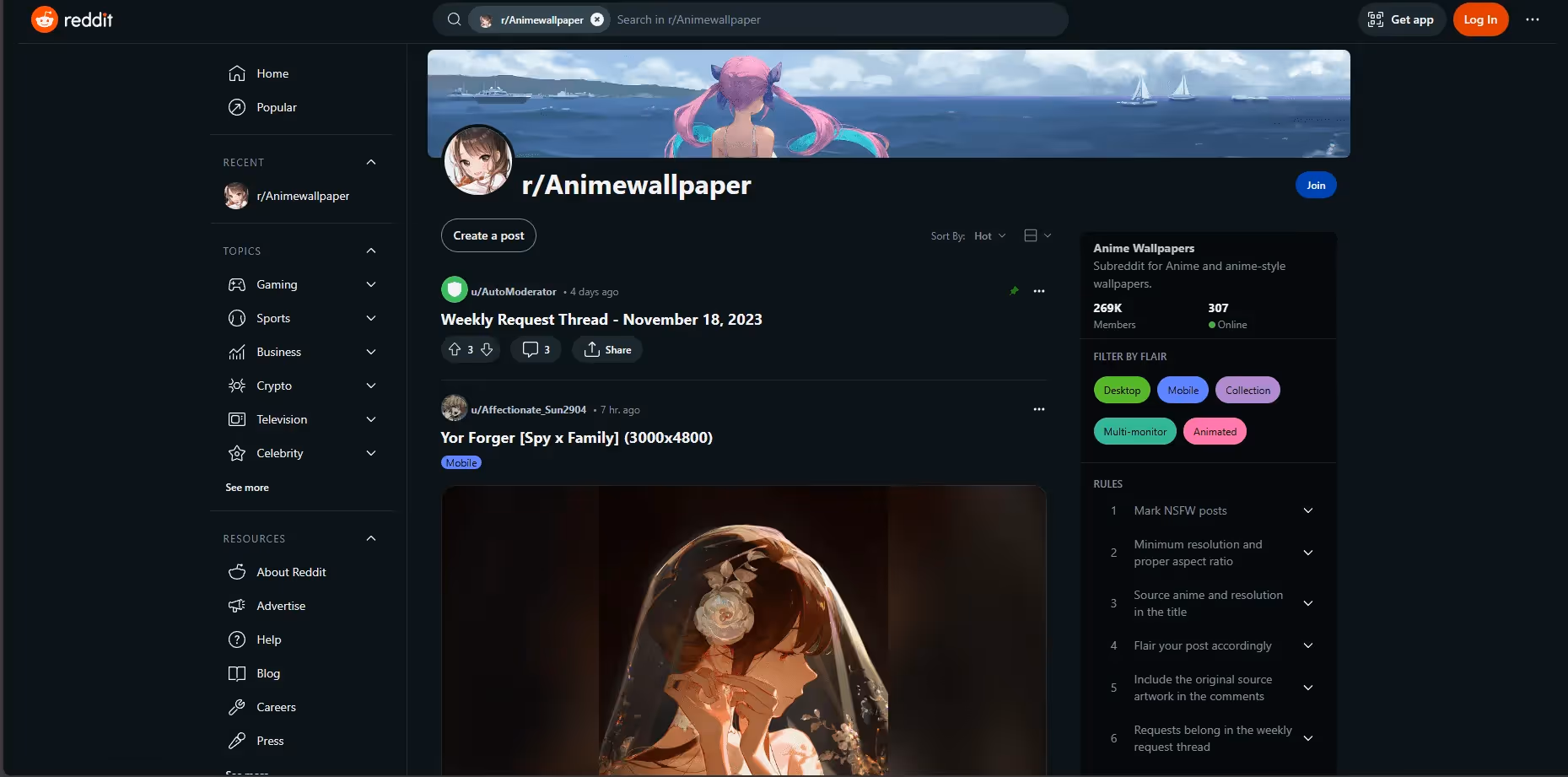 Anime subreddit wallpapers