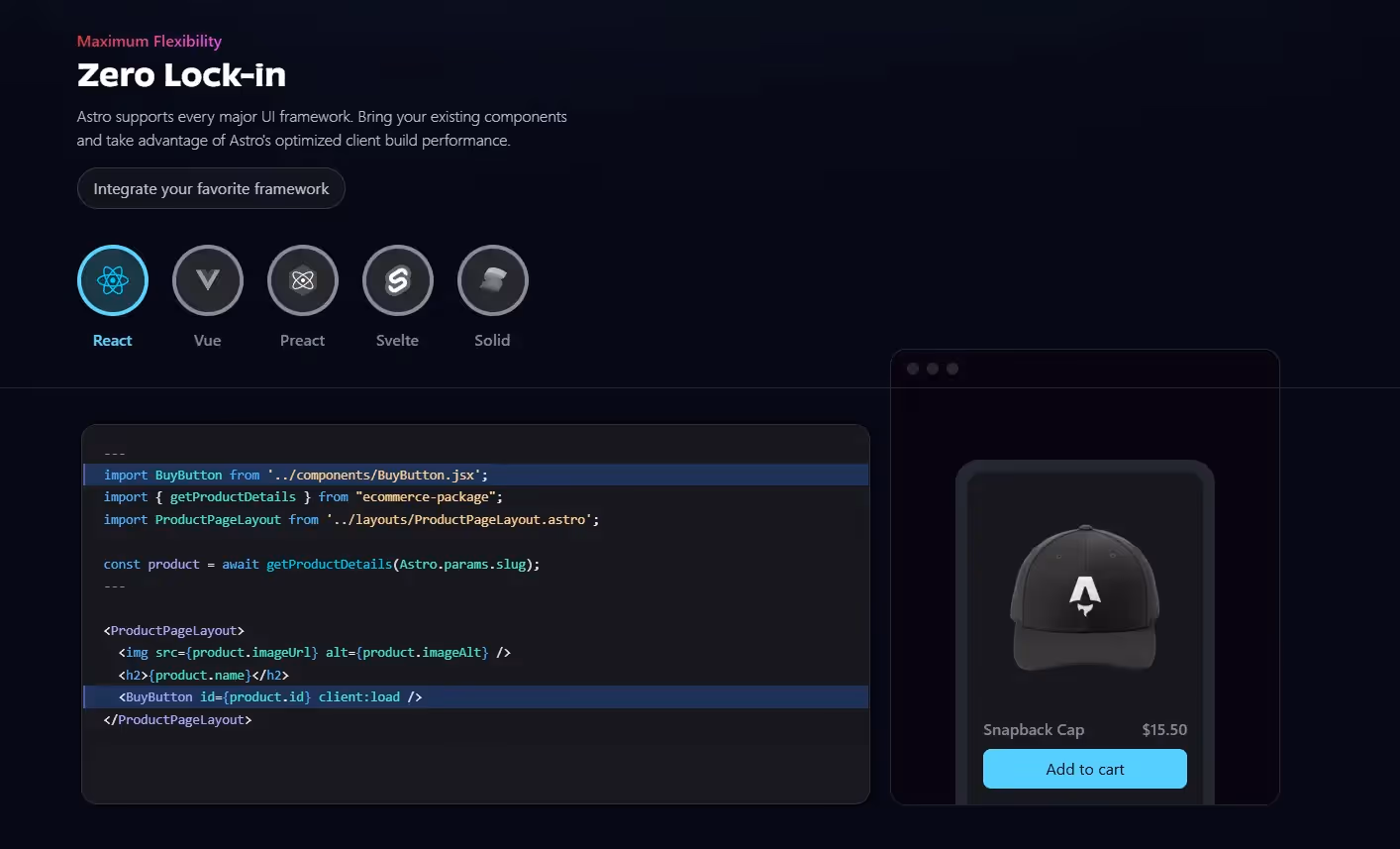 Astro Framework Options